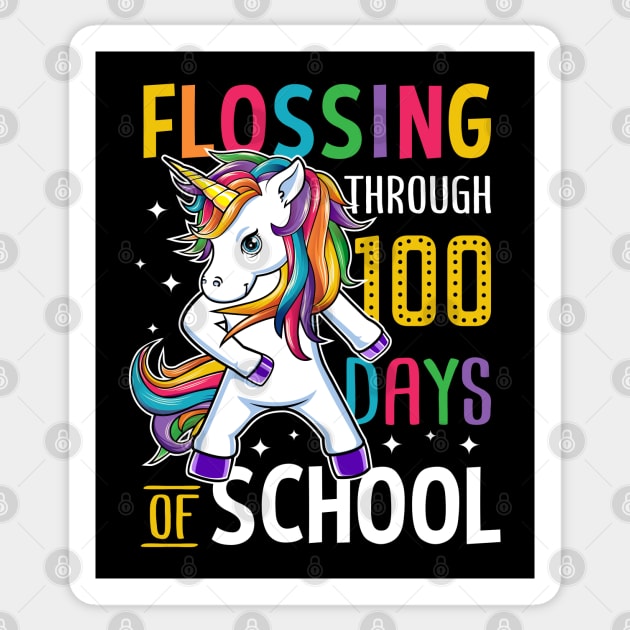 Unicorn Happy 100 Days Of School Students Teacher Sticker by HCMGift